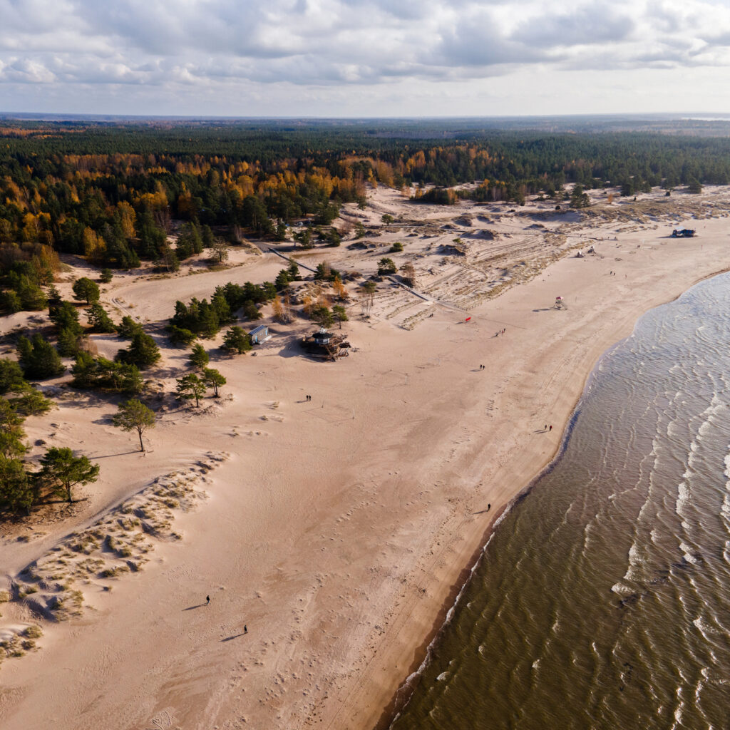 Yyterin hiekkarantaa ilmasta kuvattuna